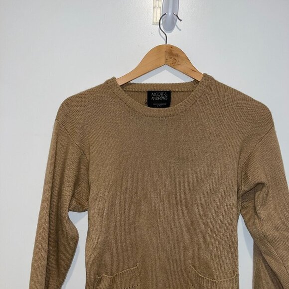 Alcott & Andrews Womens Medium 100% Cashmere Sweater With Pockets Brown - Picture 3 of 7